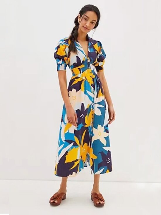 Conditions Apply Dresses & Skirts - ANTHROPOLOGIE | 100% Cotton Ronika Botanical Maxi Dress | NWT